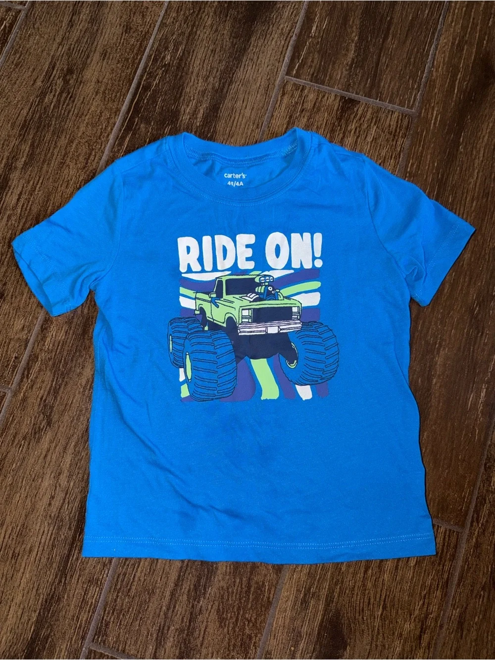 Carter's Blue Tee with Green Monster Truck 